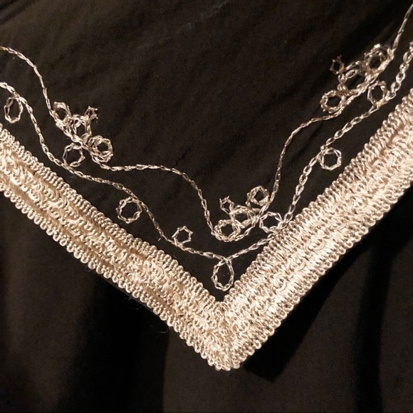 Emma Caine brown metallic gold trim tunic blouse - Picture 15 of 16